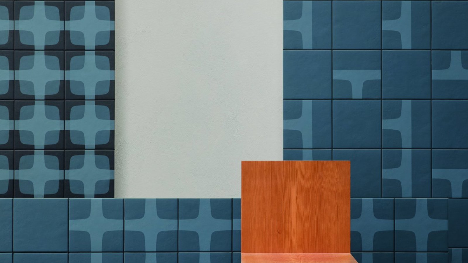 Parede Betty da Mutina com grelha gráfica Night Blue