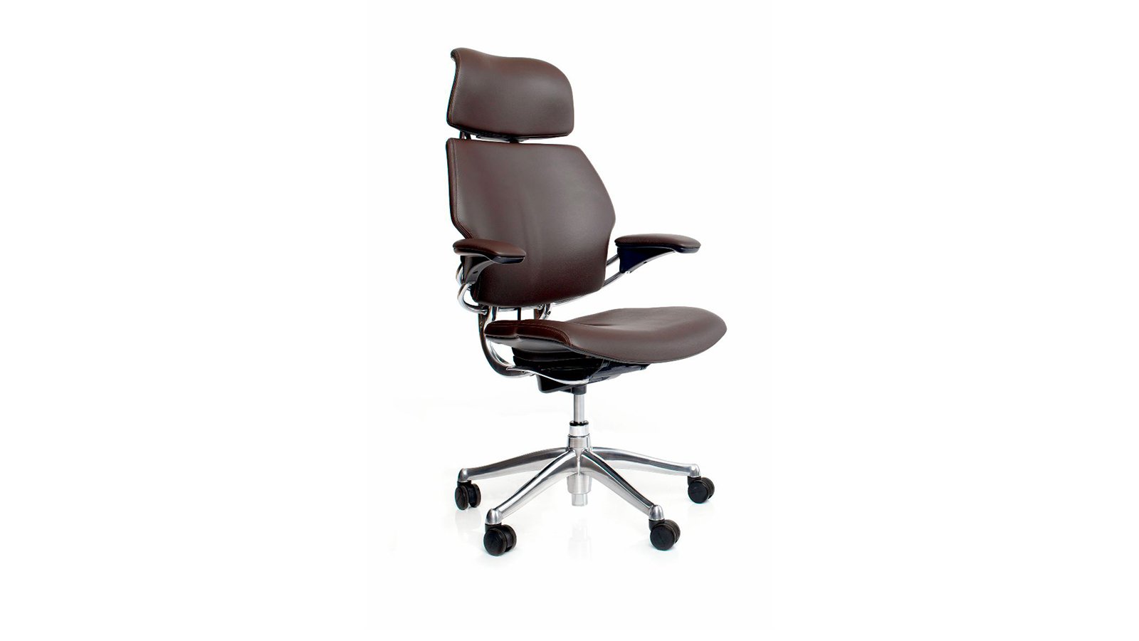 Cadeira de direção Freedom da Humanscale com apoio de nuca em pele