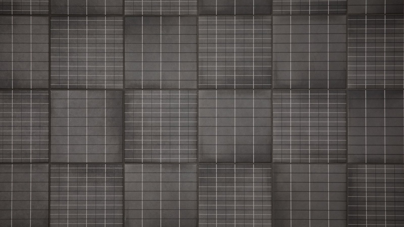 Parede de casa de banho em grés Aurore Charcoal Grid L da Mutina