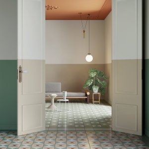 Grés vidrado Mutina com o padrão Cones em 20,5×20,5 cm
