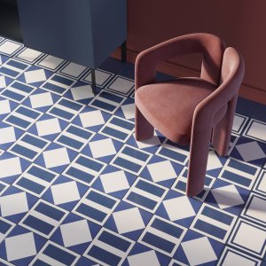 Padrão Square Blue da coleção Mattonelle Margherita da Mutina