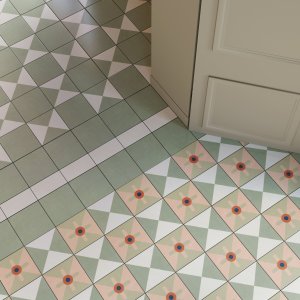 Pavimento Mattonelle Margherita da Mutina com padrões desenhados à mão