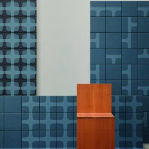 Parede Betty da Mutina com grelha gráfica Night Blue