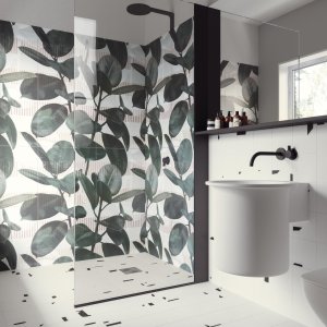 Parede exterior de alpendre revestida com Paper41 Up