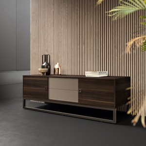 Gavetas centrais de abertura por pressão num móvel Bold58