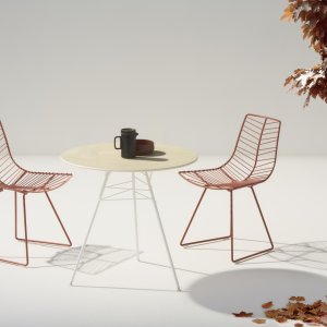Poltrona lounge Leaf da Arper com almofada frontal removível