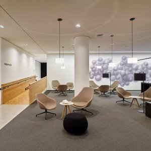 Pix em tecido na sala de espera