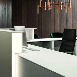 Receção Lux em cinzento titânio com frente h 90