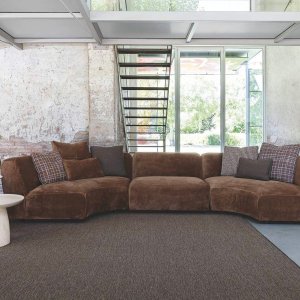 Chaise longue 165 esquerda do sofá Cloud com o flanco em curva