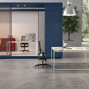 Tampo em vidro da secretária de direção Loft