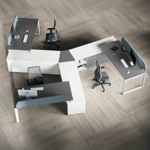 Painel modesty de chão da secretária Loft