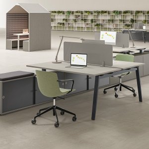 Bench E-Place com calha central em alumínio anodizado