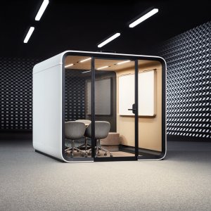 Sessão híbrida com quadro e ecrã na Framery Six