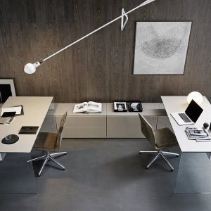 Secretária de direção Air Desk, design Pinuccio Borgonovo
