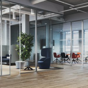 Vidro laminado alojado no perfil extrudido da K42