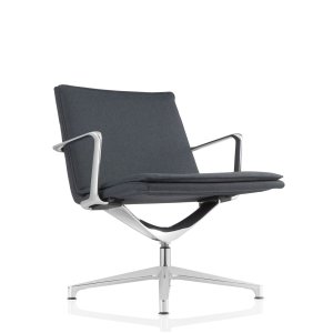 Valea Chair de costas altas em tecido cinzento seda
