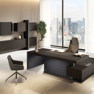 Jera Orlandini Design mesa de direção com top-access integrado
