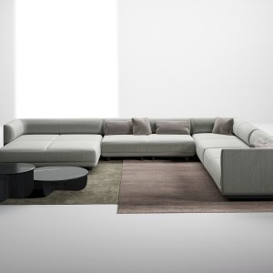 Almofadas extra de 40 × 40 num assento lounge Node+