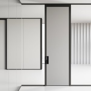 Porta todo vidro de chão a teto Mood com dobradiças ocultas
