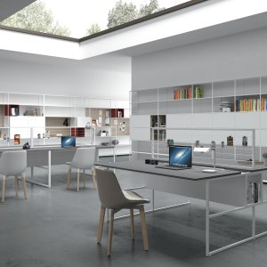 Secretária individual 20.Venti da MDF Italia com tampo Fenix mate