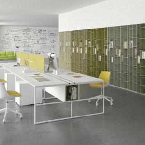 Postos de trabalho 20.Venti da MDF Italia com estrutura de aço 20 x 20 mm