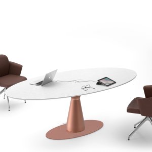 Mesa de reuniao Metar de 440 cm na sala do conselho