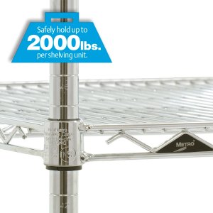 Prateleira de arame cromado Super Erecta da Metro com níveis reguláveis