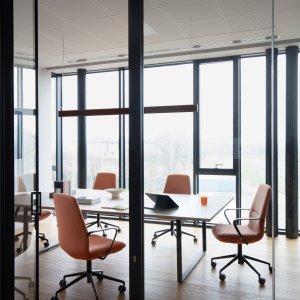 Versão de direção com encosto médio da cadeira Synua