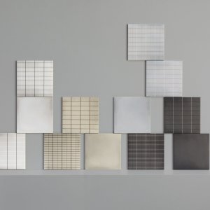 Amostra da peça Aurore Light Green Grid S formato 20x20