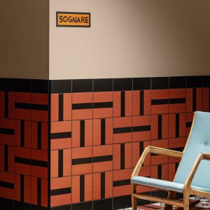 Grés vidrado Mutina com o padrão Rhombus White em 20,5×20,5 cm