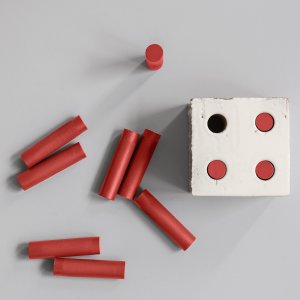 Parede Bloc da Mutina em terracota com quatro furos por bloco