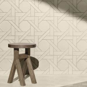 Mosaico Weaving da Mutina com a trama entrelacada Ba Leng em branco