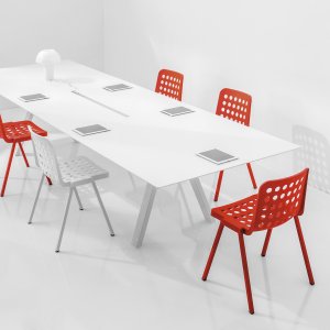 Tampo de exterior em laminado compacto numa Arki-Table 240×100