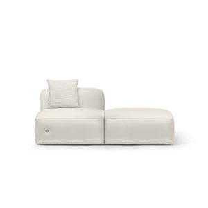 Módulo One Hundred com encosto, 100 × 100 cm, em tecido claro