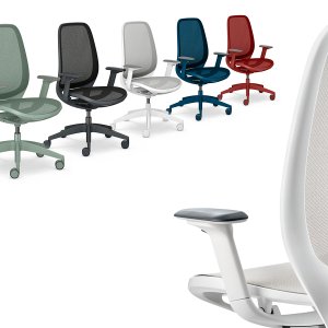 se:air Sedus azul-noite de perfil com braços 4D e base da mesma cor
