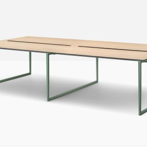 Mesas de reunião Toa 360 × 125 cm com laminado compacto preto
