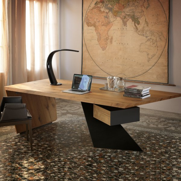 Mesa escultural Cattelan Italia numa sala de administração
