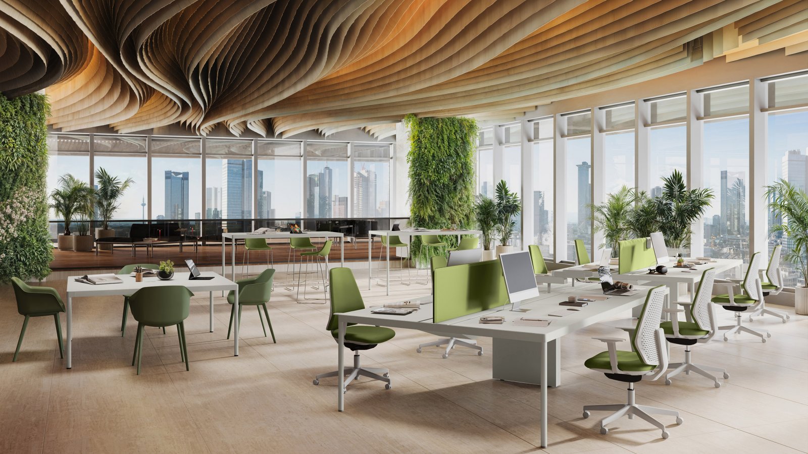 Arquiteto a planear projeto de escritório com soluções de mobiliário italiano